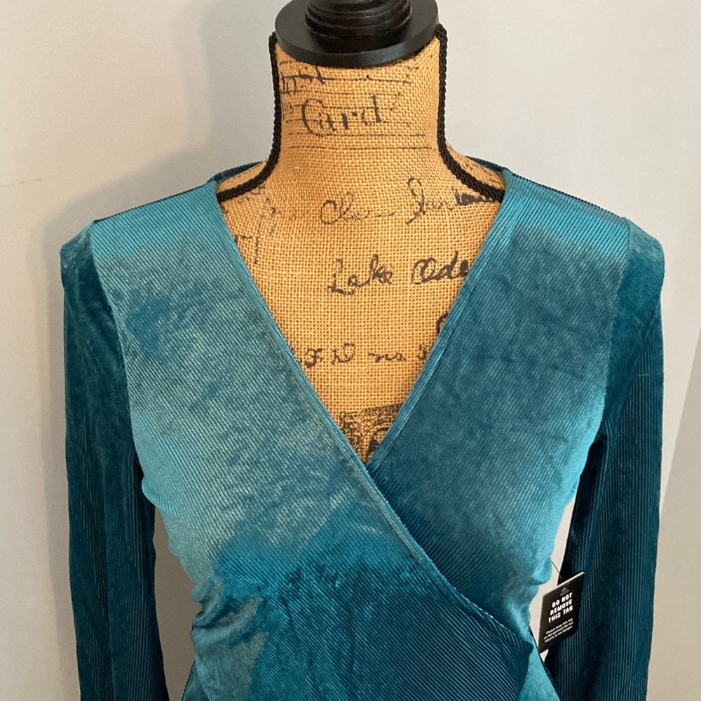 Express Deep Teal Long Sleeve Dress Women Size S/P - Picture 2 of 13